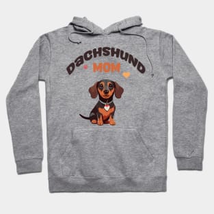 Dachshund Mom Love Heart Design Hoodie